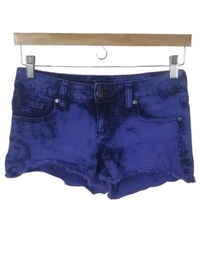 Decree Purple Distressed Jean Shorts